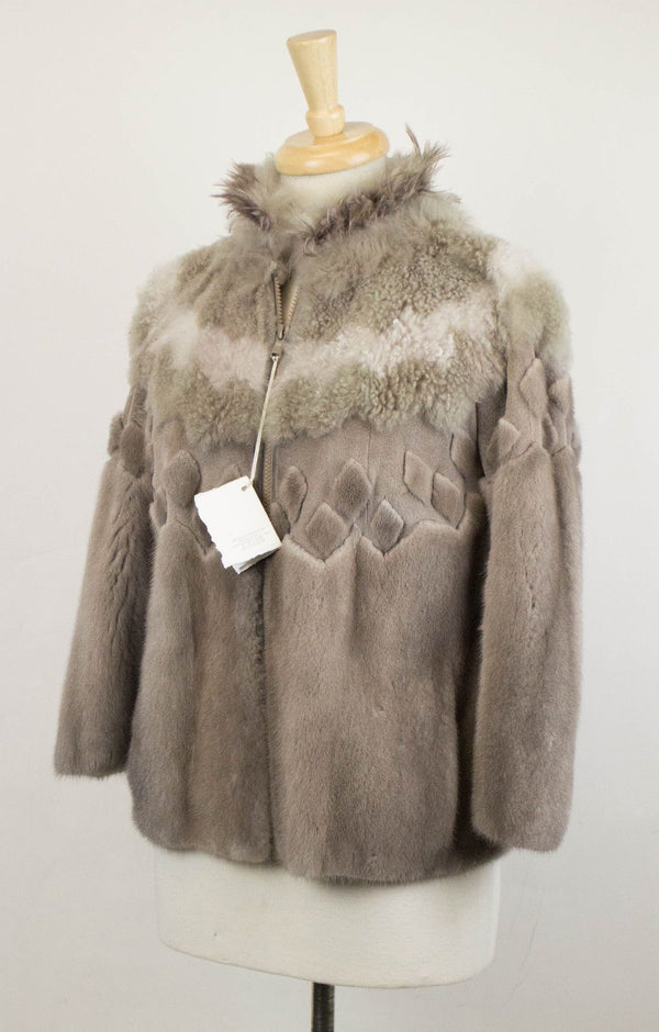 Mink Fur Sweater w/ Rooster Collar - Brown - GBNY